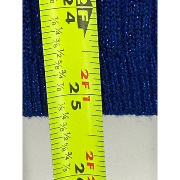 CB Collections Royal Blue Ribbed Knit Sparkle‎ Short Sleeve Top M Vintage - Picture 3 of 10